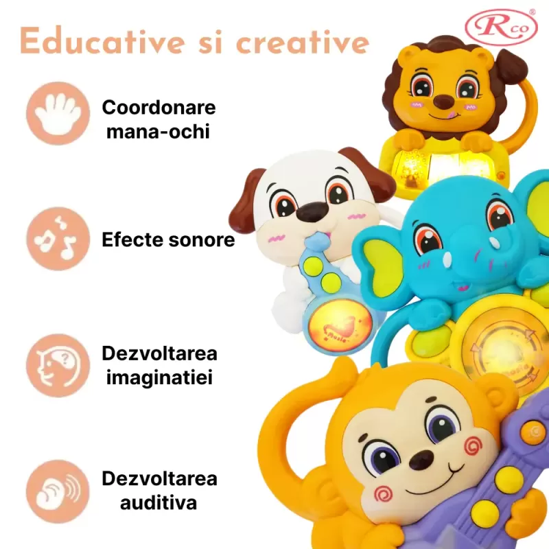 Set Jucarii Interactive RCO, Mini Orga cu patru mici muzicieni, +12 luni