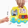 Jucarie interactiva muzicala cu functii si lumini, Mini orga Autobuz RCO, 15 x 15 cm, +12 luni