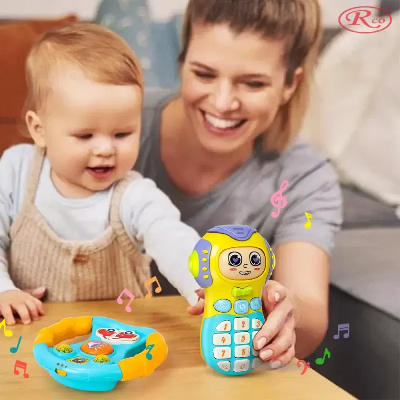 Set Jucarii Interactive, Telefon si volan RCO cu lumini si sunete, +12 luni