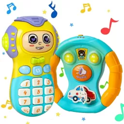 Set Jucarii Interactive, Telefon si volan RCO cu lumini si sunete, +12 luni