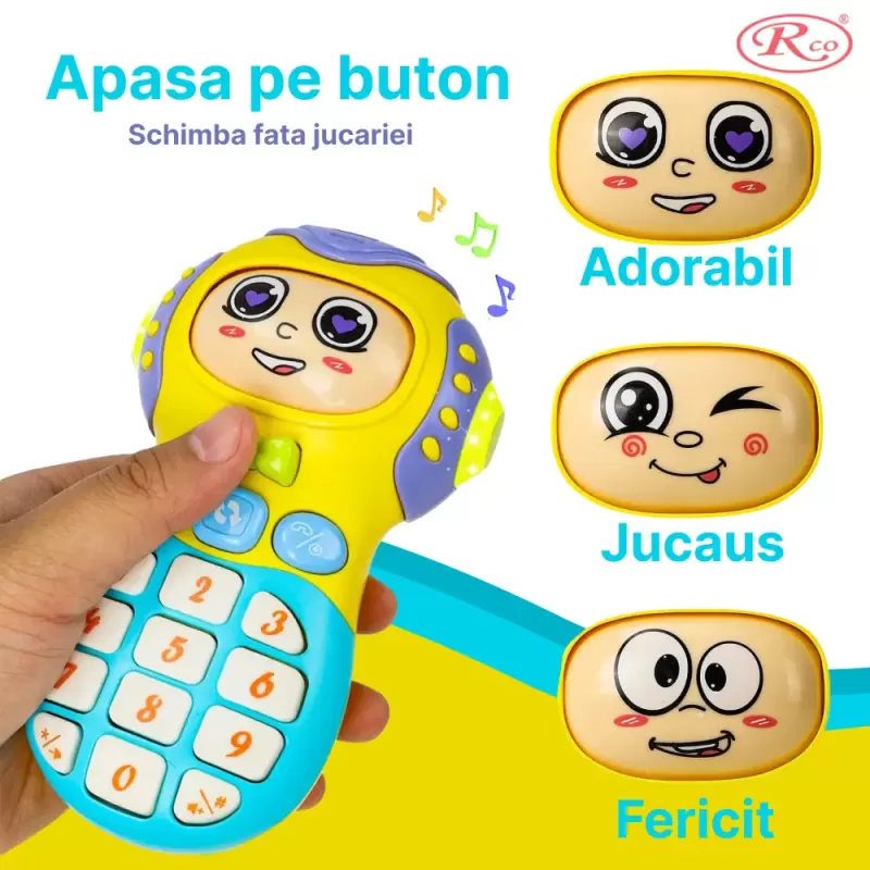 Set Jucarii Interactive, Telefon si volan RCO cu lumini si sunete, +12 luni