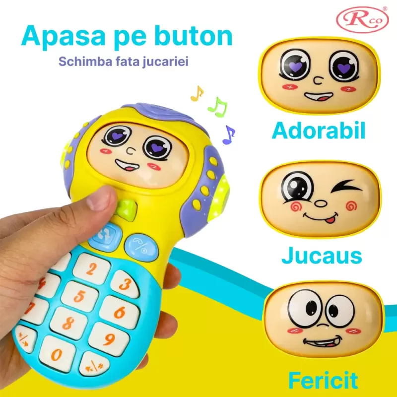 Set Jucarii Interactive, Telefon, volan si chei masina RCO cu lumini si sunete, +12 luni