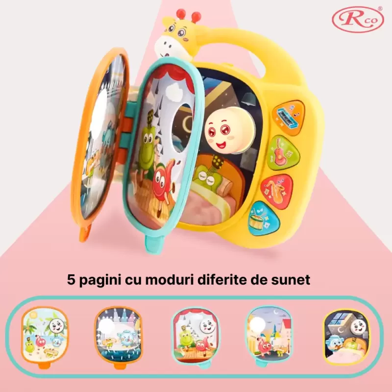 Jucarie Educativa, Carticica cu melodii si sunete, 18x17x4 cm, +12 luni