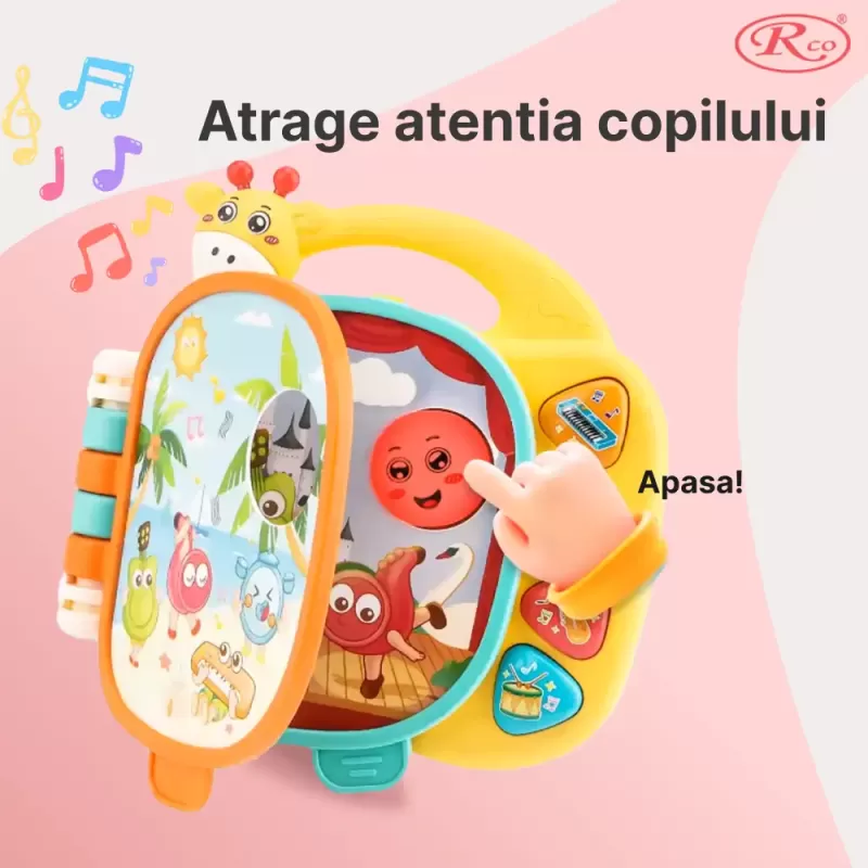 Jucarie Educativa, Carticica cu melodii si sunete, 18x17x4 cm, +12 luni