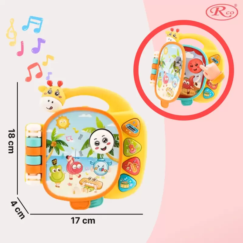Jucarie Educativa, Carticica cu melodii si sunete, 18x17x4 cm, +12 luni
