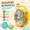 Carticica Muzicala Interactiva pentru Bebelusi 12 Luni+, cu Lumini, Sunete de Instrumente, Volum Reglabil si Maner, Jucarie Educativa