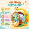 Carticica Muzicala Interactiva pentru Bebelusi 12 Luni+, cu Lumini, Sunete de Instrumente, Volum Reglabil si Maner, Jucarie Educativa