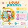 Carticica Muzicala Interactiva pentru Bebelusi 12 Luni+, cu Lumini, Sunete de Instrumente, Volum Reglabil si Maner, Jucarie Educativa