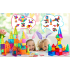 Set STEM constructii magnetice 3D Magnetic Tiles, 78 piese, 3-8 ani