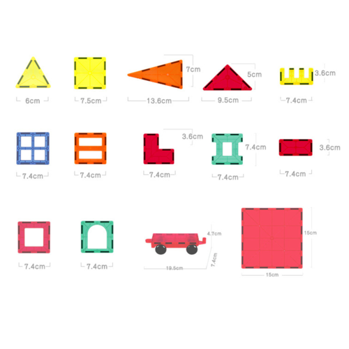 Set STEM constructii magnetice 3D Magnetic Tiles, 78 piese, 3-8 ani