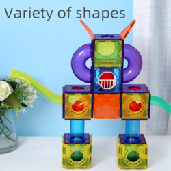 Set STEM constructii magnetice cu circuit, conducte si bile, Magnetic Pipeline Tiles, 178 piese, 3-8 ani