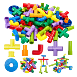 Joc Stem constructie tuburi, 108 piese, ABS Water Pipes, 3-8 ani