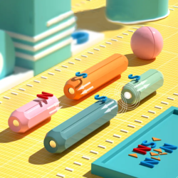 Set STEM constructii magnetice 3D sticks building, cutie depozitare, 36 piese, 3-8 ani