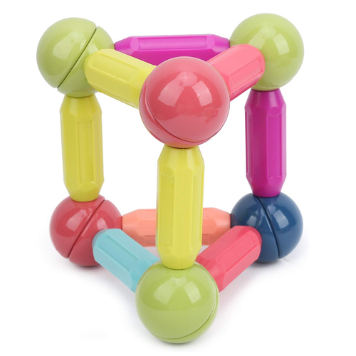 Set STEM constructii magnetice 3D sticks building, cutie depozitare, 36 piese, 3-8 ani