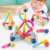 Set STEM constructii magnetice 3D sticks building, cutie depozitare, 36 piese, 3-8 ani