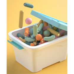 Set STEM constructii magnetice 3D sticks building, cutie depozitare, 36 piese, 3-8 ani