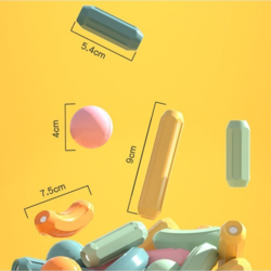 Set STEM constructii magnetice 3D sticks building, cutie depozitare, 36 piese, 3-8 ani