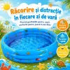 Piscina Gonflabila Copii 100 cm, cu 3 Inele, Model Maritim, Baza Dubla pentru Confort si Protectie, PVC 