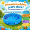 Piscina Gonflabila Copii 100 cm, cu 3 Inele, Model Maritim, Baza Dubla pentru Confort si Protectie, PVC 