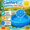 Piscina Gonflabila Copii 130 cm, cu 3 Inele, Model Maritim, Baza Dubla pentru Confort si Protectie, PVC 