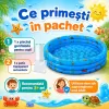 Piscina Gonflabila Copii 130 cm, cu 3 Inele, Model Maritim, Baza Dubla pentru Confort si Protectie, PVC 