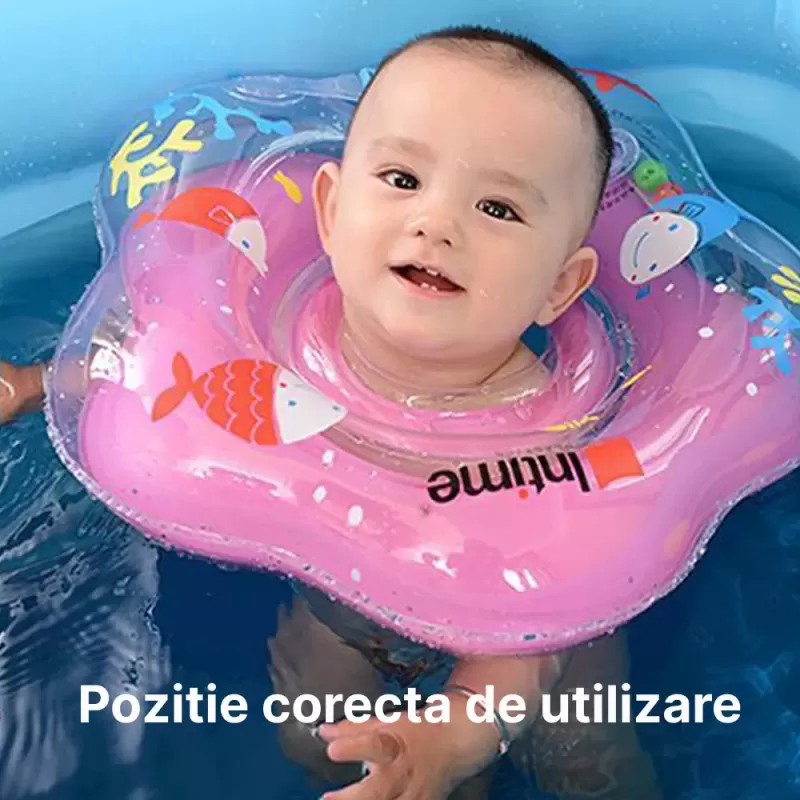 Colac de Gat pentru Bebe Intime, Colac Inot/Baie, 2 Luni-2 Ani, 3-15 kg, Roz