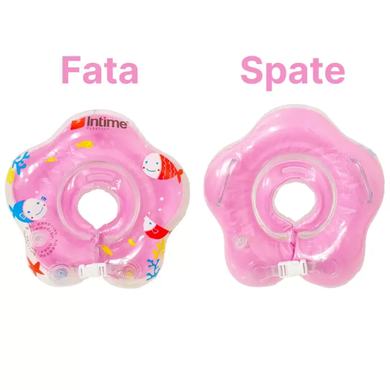 Colac de Gat pentru Bebe Intime, Colac Inot/Baie, 2 Luni-2 Ani, 3-15 kg, Roz