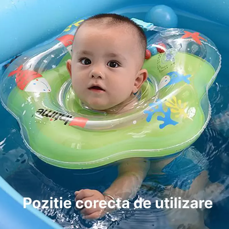 Colac de Gat pentru Bebe Intime, Colac Inot/Baie, 2 Luni-2 Ani, 3-15 kg, Verde