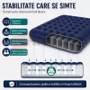 Saltea dubla gonflabila pentru camping, vacante, cort, rulota, interior si exterior, cu suprafata catifelata si patch de reparatie inclus