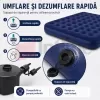 Saltea dubla gonflabila pentru camping, vacante, cort, rulota, interior si exterior, cu suprafata catifelata si patch de reparatie inclus