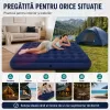 Saltea dubla gonflabila pentru camping, vacante, cort, rulota, interior si exterior, cu suprafata catifelata si patch de reparatie inclus