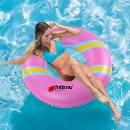 Colac gonflabil cu model INTIME, PVC, 450gr, 90 cm, Roz