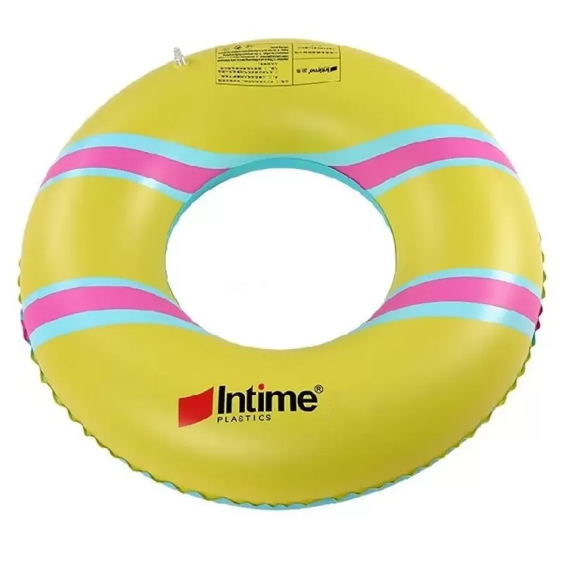 Colac gonflabil cu model INTIME, PVC, 450gr, 90 cm, Galben