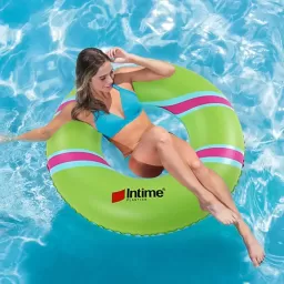 Colac gonflabil cu model INTIME, PVC, 450gr, 90 cm, Verde